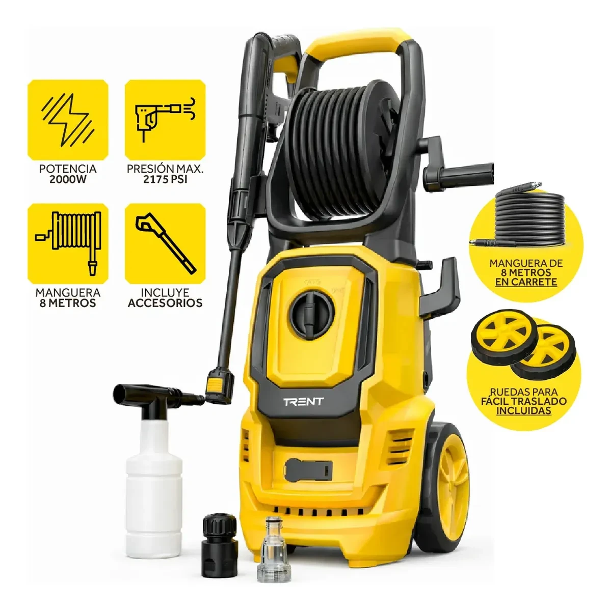 Hidrolavadora eléctrica Trent 2000 W 2175 PSI